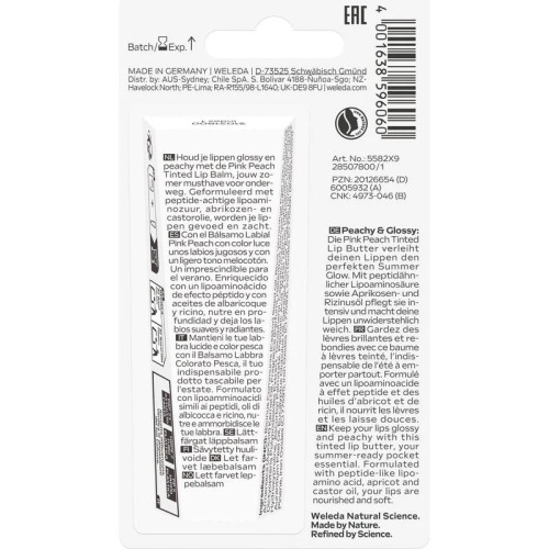 Baume Lèvres Weleda Pink Peach - Teinte nude & hydratation intense