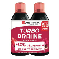 TURBODRAINE S Hibiscus - Brûle-graisses & Draineur Naturel - 2x500ml