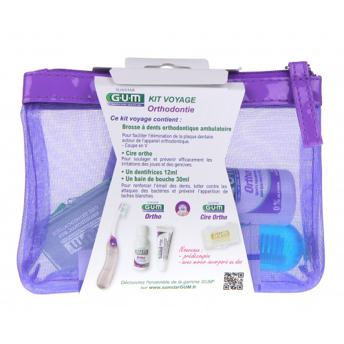 GUM Kit Voyage Orthodontie 1 kit - Hygiène orale parfaite avec