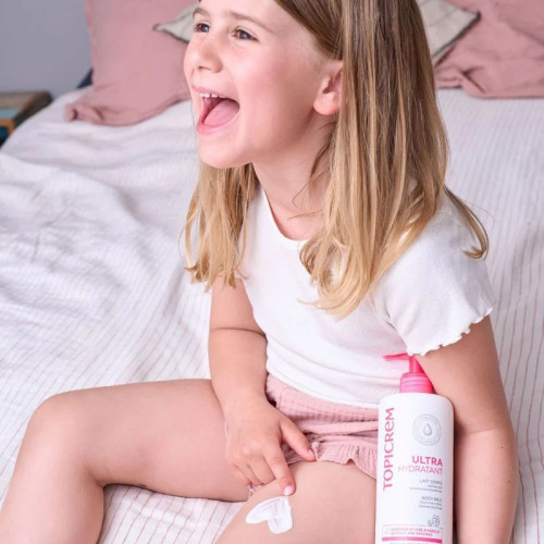 TOPICREM Lait Ultra-Hydratant : 1L - 48h de peau nourrie et apaisée