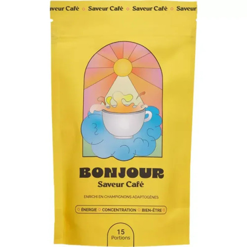 Bonjour Café 90g : Énergie stable & concentration naturelle - 15 doses