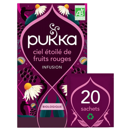 Infusion bio Pukka : Fruits rouges & sommeil réparateur sans caféine