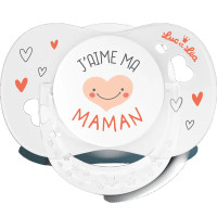 Sucette Luc et Léa 0-6 mois : J'aime Maman, anti-irritations