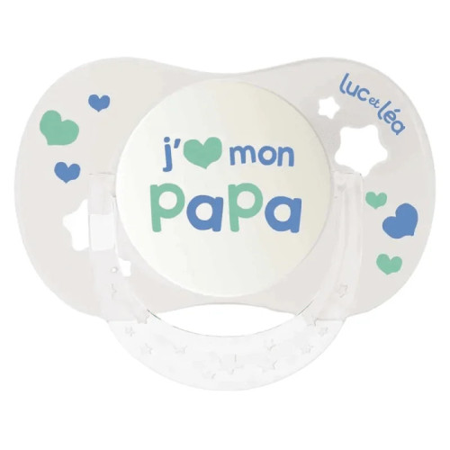 Sucette Luc et Léa 0-6 mois : J'aime Papa - Confort anti-irritations