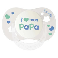 Sucette Luc et Léa 0-6 mois : J'aime Papa - Confort anti-irritations