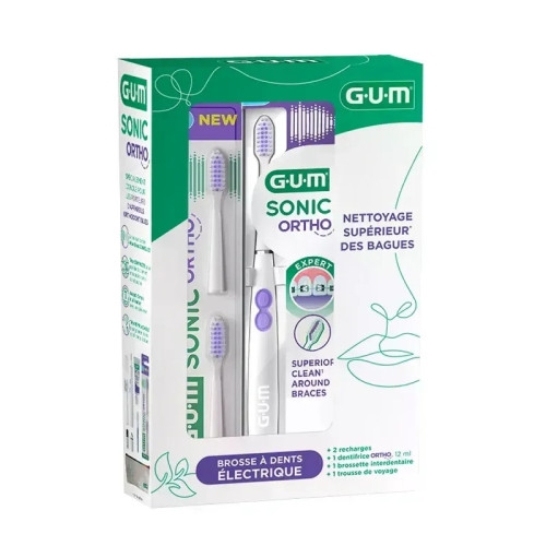 GUM Sonic Ortho : Brosse électrique pour brackets, nettoyage efficace