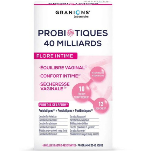 Complément ProBio GRANIONS : 40 gélules, 40M UFC pour confort intime