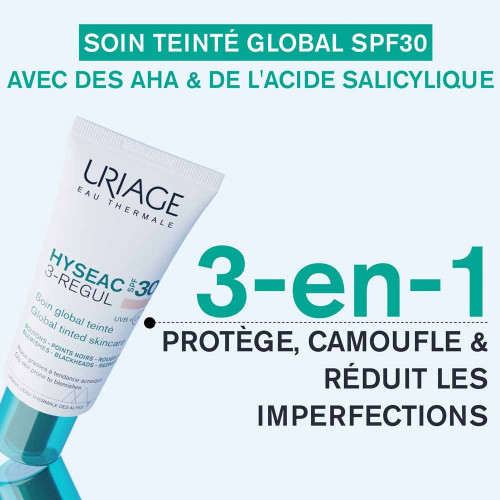 Uriage Hyséac 3-Regul SPF30 40ml Teint Unifié Peau Parfaite
