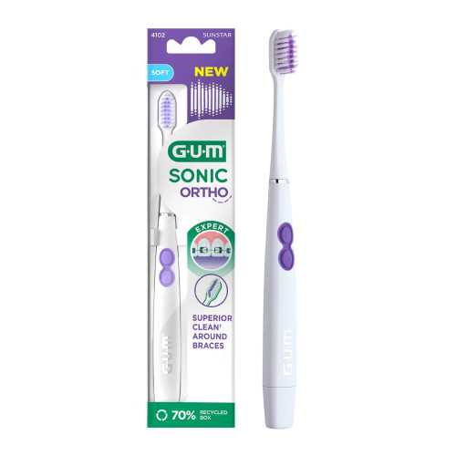 Gum Sonic Ortho Brosse Électrique Nettoyage Appareils 3 Mois Autonomie