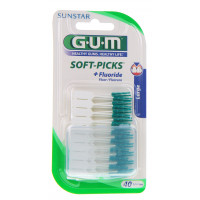 GUM 40 Soft-Picks Large Bâtonnet interdentaire fluoré avec pointe en caoutchouc 634-4583