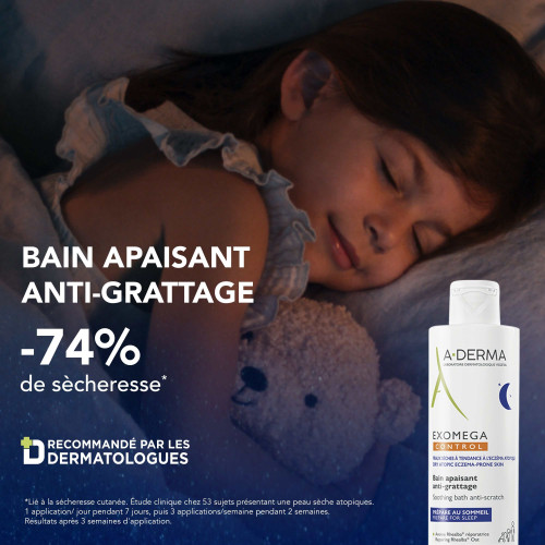 ADERMA Exomega Control Bain Apaisant 200 ml Anti-Grattage Peaux Sèches