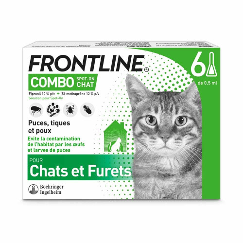 FRONTLINE Combo Chat 6 Pipettes - Elimine Puces et Tiques