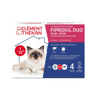 Fiprokil Duo Chat 4 Pipettes - Protection Puces et Tiques