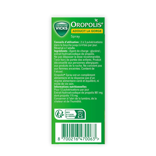 Vicks Oropolis Spray Adoucissant pour la Gorge 20 ml