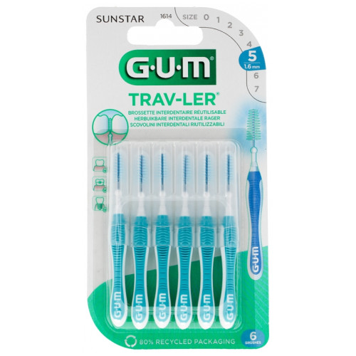 GUM Proxabrush Trav-ler 6 Brossettes - Confort et Efficacité