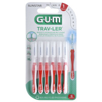 GUM TRAV-LER - 6 BROSSETTES INTERDENTAIRES 1314 0,8MM
