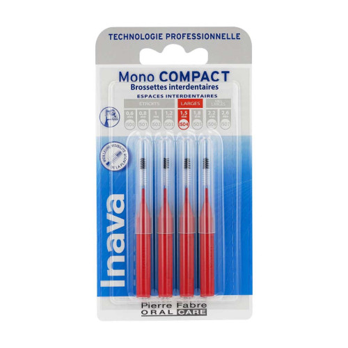 INAVA Mono Compact 1.5mm ISO4 - 4 Brossettes Interdentaires