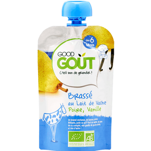 Brassé Poire Vanille Bio 6 Mois 90g - Dessert Sain GOOD GOUT