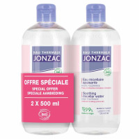 Jonzac Eau Micellaire Apaisante 2x500ml - Nettoie Peaux Sensibles