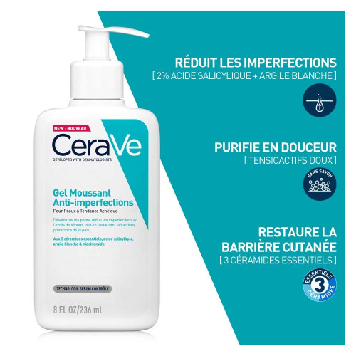 CeraVe Gel Anti-Imperfections 236ml - Nettoyant Purifiant