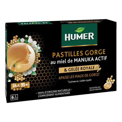 Pastilles Gorge au Miel de Manuka Actif & Gelée royale 16 pastilles