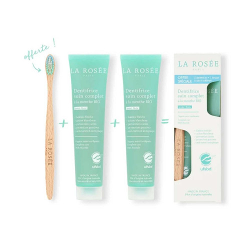Dentifrice Soin Complet Menthe 2 x 75 ml + Brosse à Dents OFFERTE