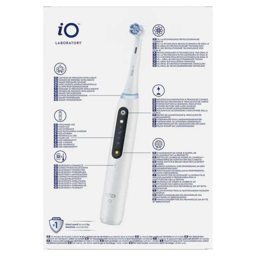 Oral B iO Brosse à dents électrique série 5 Blanche, soin optimal dents