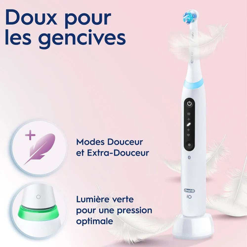 Oral B iO Brosse à dents électrique série 5 Blanche, soin optimal dents