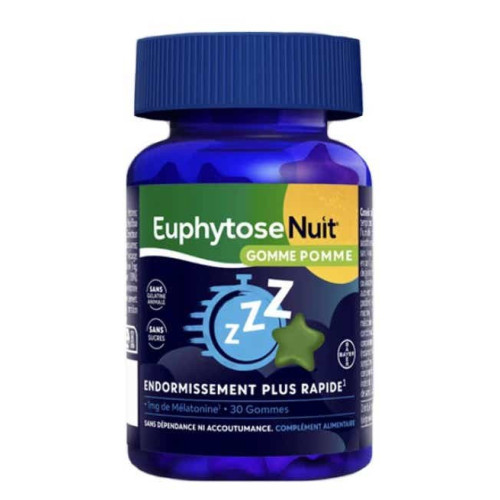 BAYER Euphytose Nuit 30 gommes sommeil rapide naturel Pharma360