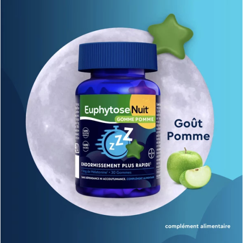 BAYER Euphytose Nuit 30 gommes sommeil rapide naturel Pharma360