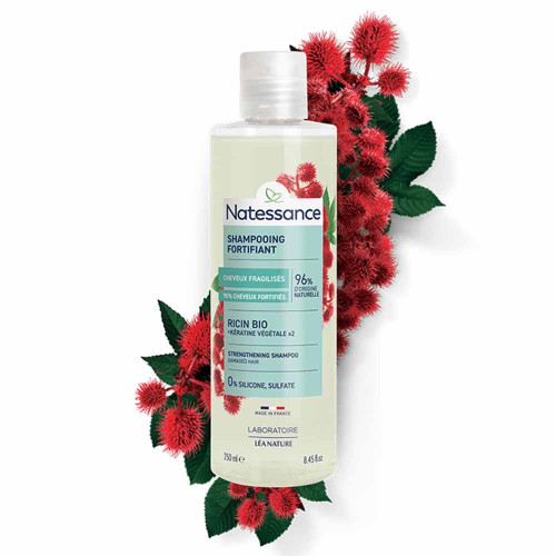 Natessance Shampoing Réparateur Ricin Kératine 250ml Cheveux Fortifiés