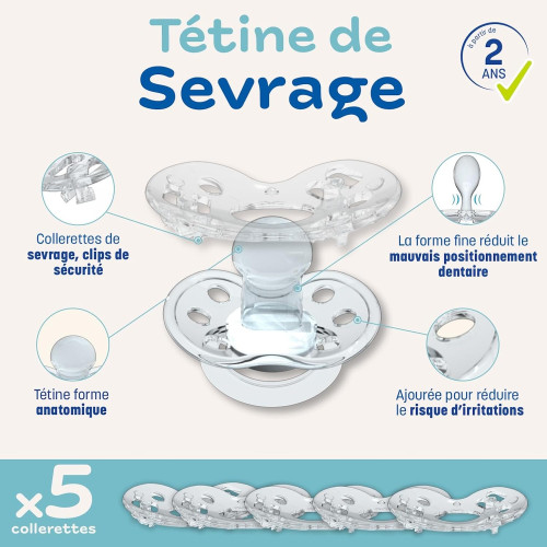 Clipp Tétine de sevrage Étoiles Sevrage doux sécurisé 2+ ans