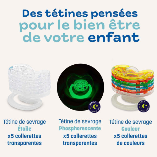 Clipp Tétine de sevrage Étoiles Sevrage doux sécurisé 2+ ans