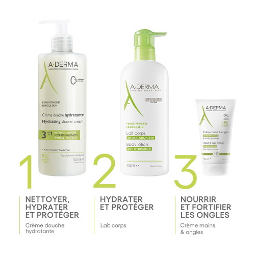 ADERMA Crème Douche Hydratante 500ml Peaux Fragiles Confort Optimal