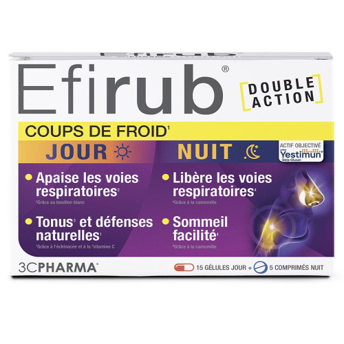 3C Pharma Efirub Coups de Froid 20 Comprimés Soulage et Renforce