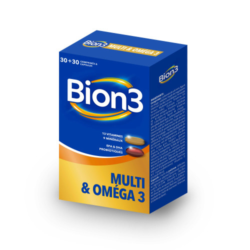 Bion 3 Multi Oméga 3 30+30 Énergie Immunité Cardio Bien-être Pharma360