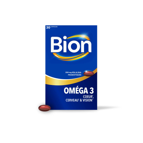 Bion Oméga 3 30 capsules Soutien Cœur Cerveau Vision Pharma360
