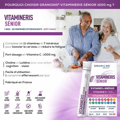 Granions Vitamineris Senior 30 comprimés Bien-être et Vitalité Seniors