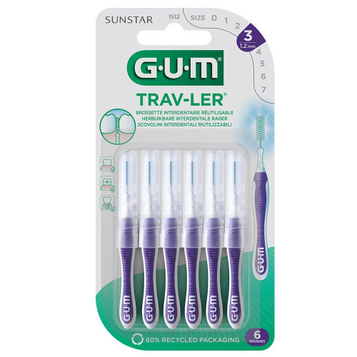 Gum Trav-ler Brossettes 1.2 mm 6 pcs Hygiène Dentaire Optimale