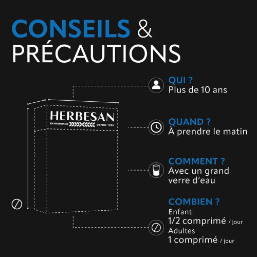 Herbesan Magnésium B6 30 comprimés Réduit stress et fatigue Pharma360