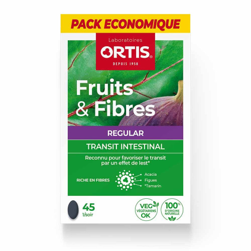 Ortis Fruits & Fibres Regular 45 Comprimés Transit Sain Pharma360