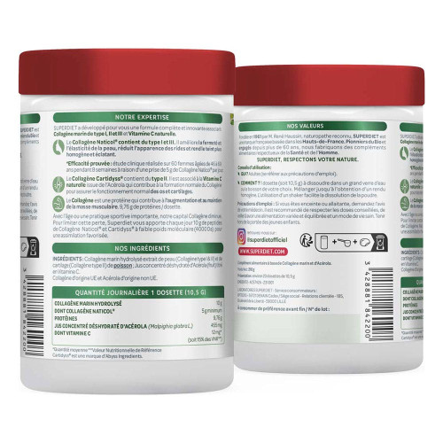 Superdiet Collagène Marin 10g Vitamine C Peau Ferme Articulations