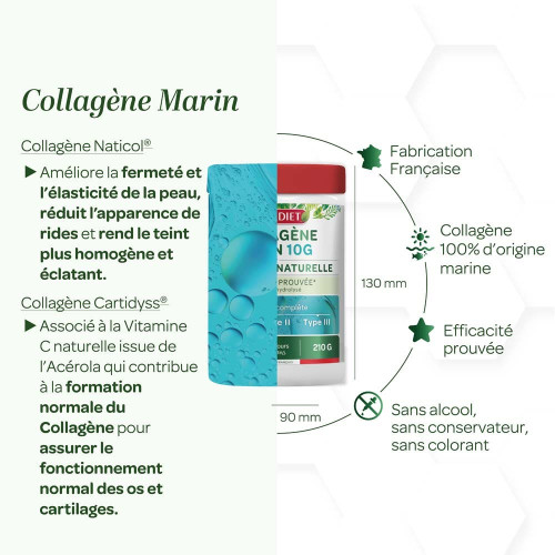 Superdiet Collagène Marin 10g Vitamine C Peau Ferme Articulations