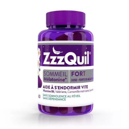 ZzzQuil Sommeil Fort 60 gommes sommeil réparateur rapide Pharma360