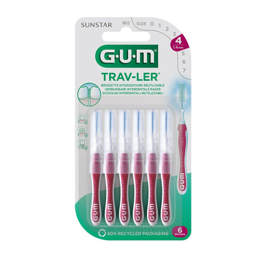 Gum Trav-ler Brossettes 6x1.4 mm Interdentaires Santé Dentaire