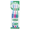 GUM Technique Pro Lot de 3 Brosse à Dents Souple Nettoyage Profond