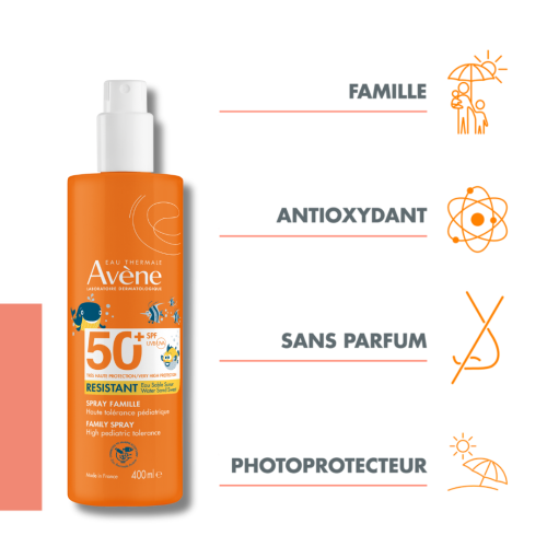 Avène Solaire Spray SPF50+ 400ml Protection UV Peaux Sensibles