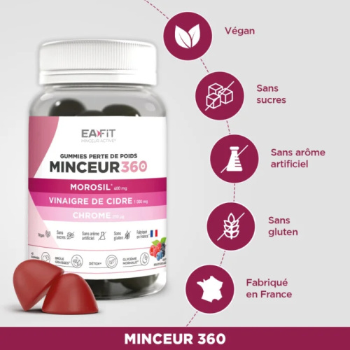 Eafit Minceur 360 Morosil 40 Gummies Brûle-graisse Réduit Appétit