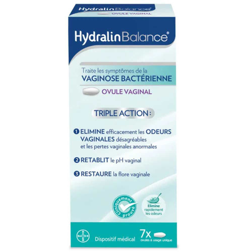 Hydralin Balance Ovule Vaginal 7 Ovules Vaginose Bactérienne Pharma360