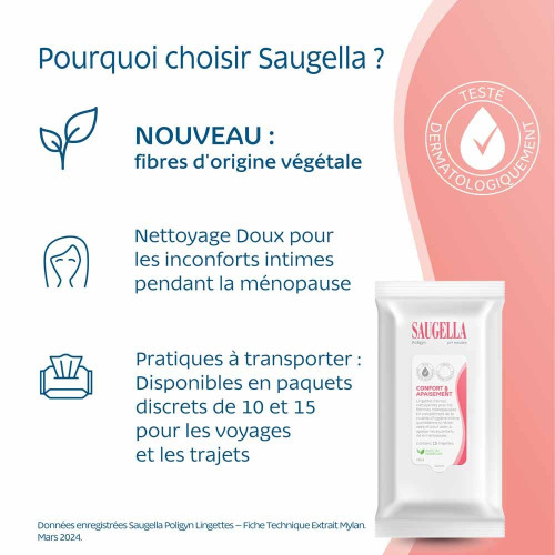 Saugella Poligyn Lingettes 15x Apaisantes Ménopause – Pharma360